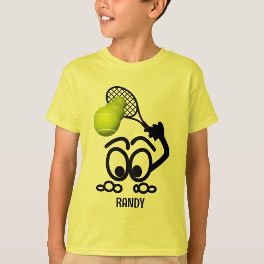 Funny Tennis Player Persoonlijke jongens T-shirt (Voorkant)