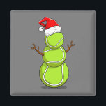 Funny Tennis Player Snowman Christmas Gift Magneet<br><div class="desc">Funny Tennis Player Snowman Christmas Gift</div>