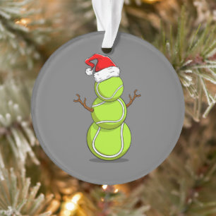 Funny Tennis Player Snowman Christmas Gift Ornament