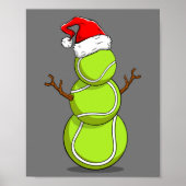 Funny Tennis Player Snowman Christmas Gift Poster (Voorkant)