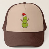 Funny Tennis Player Snowman Christmas Gift Trucker Pet (Voorkant)