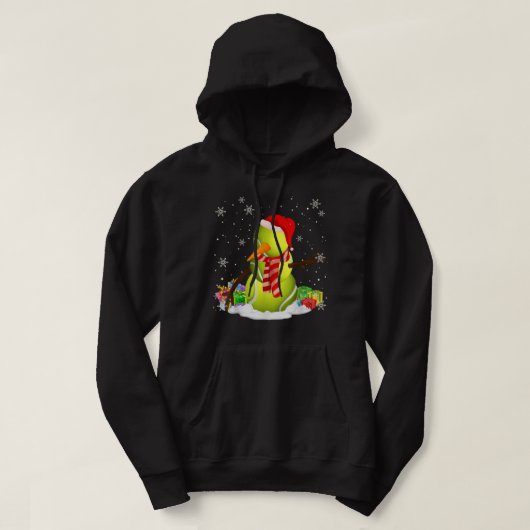 Funny Tennis Player Snowman Kerstmis Hoodie (Design voorkant)