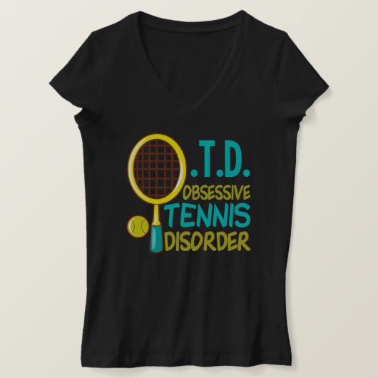 Funny Tennis Player Women's V-Neck T-shirt (Design voorkant)