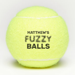 Funny Tennis Quote Custom Name Fuzzy Tennis Balls Tennisballen