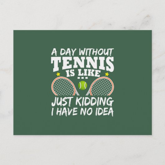 Funny Tennis Quote Typografie Briefkaart (Voorkant)