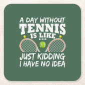 Funny Tennis Quote Typografie Kartonnen Onderzetters (Voorkant)