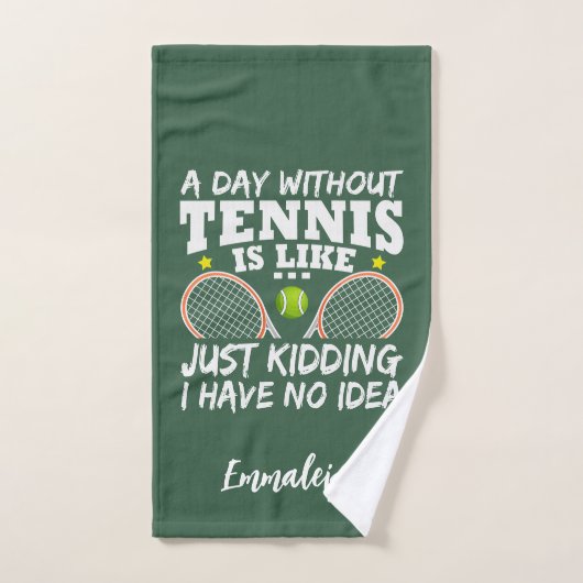 Funny Tennis Quote Typography Sport Handdoek (Handdoek)