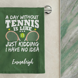 Funny Tennis Quote Typography Sport Handdoek