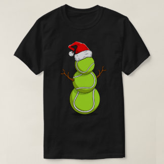 Funny Tennis Snowman Christmas Design T-shirt
