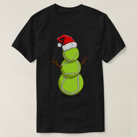 Funny Tennis Snowman Christmas Design T-shirt (Design voorkant)