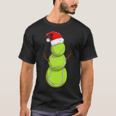 Funny Tennis Snowman Christmas Design T-shirt (Voorkant)