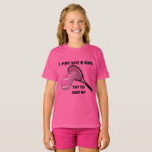 Funny Tennis speelt als een meisje T-shirt (Voorkant volledig)