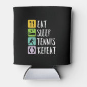 Funny Tennis Sports Eat Sleep Tennis Herhalen Blikjeskoeler (Voorkant)