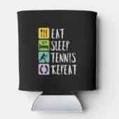 Funny Tennis Sports Eat Sleep Tennis Herhalen Blikjeskoeler (Achterkant)