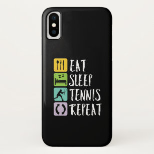 Funny Tennis Sports Eat Sleep Tennis Herhalen Case-Mate iPhone Case