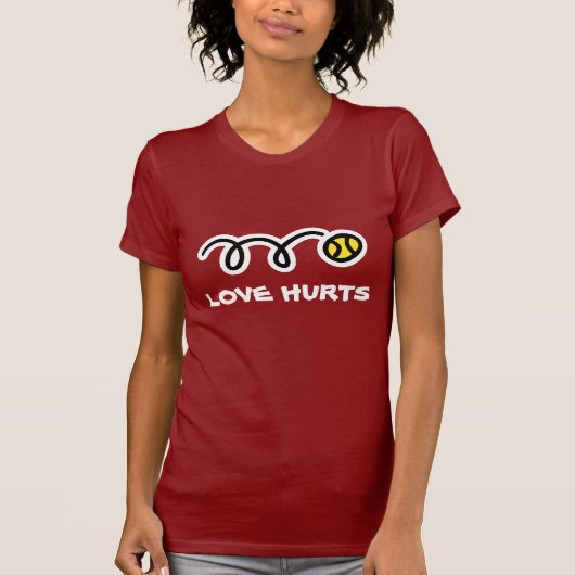 Funny tennis t-shirt - Love hurts (Voorkant)