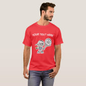 Funny Tennis T-Shirt met persoonlijke cartoon (Voorkant volledig)