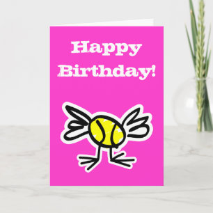 Funny Tennis Theme Birthday Card Kaart
