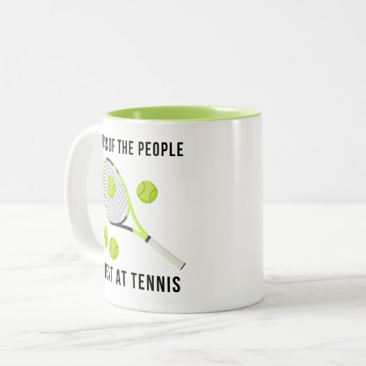 Funny Tennis Tweekleurige Koffiemok (Voorkant links)