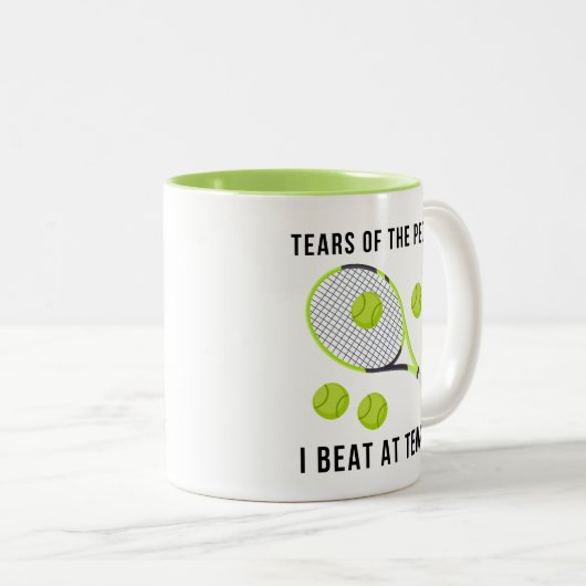 Funny Tennis Tweekleurige Koffiemok (Voorkant rechts)