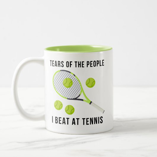 Funny Tennis Tweekleurige Koffiemok (Links)