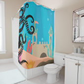 Funny Tentacles onder het Zee octopus Douchegordijn (In situ)