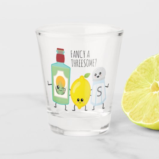 Funny Tequila Lemon en Salt Kawaii Tequila Shot Glas (Voorkant)