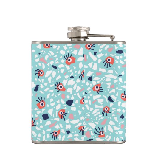 Funny Terrazzo Pattern Kinder Heupfles (Achterkant)