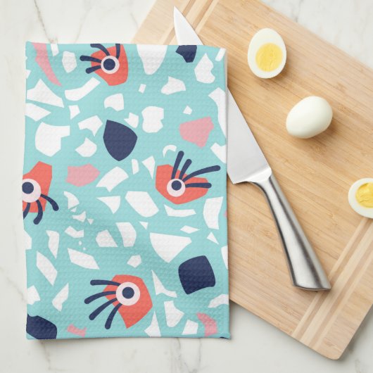 Funny Terrazzo Pattern Kinder Theedoek (Quarter Fold)