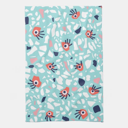 Funny Terrazzo Pattern Kinder Theedoek (Verticaal)
