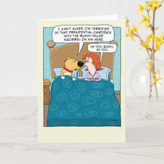 Funny Terrified of Trump Birthday Kaart (Gele Bloem)