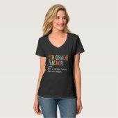 Funny Terug naar school 5e graad lerarendefinitie T-shirt (Voorkant volledig)