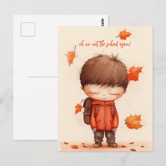Funny Terug naar school Briefkaart (Voorkant / Achterkant)