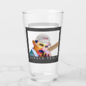 Funny Tesla Portrait Beer Glas (Achterkant)