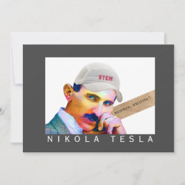 Funny Tesla Portrait Kaart