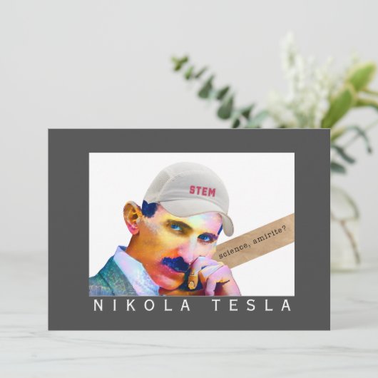 Funny Tesla Portrait Kaart (Staand voorkant)
