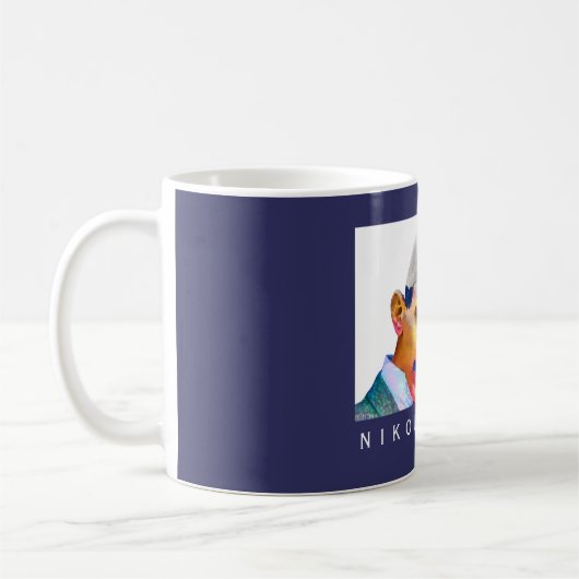 Funny Tesla Portrait Koffiemok (Links)