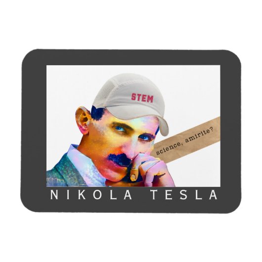 Funny Tesla Portrait Magneet (Horizontaal)