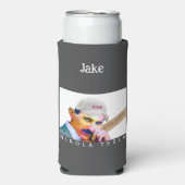 Funny Tesla Portrait Seltzer Blikjeskoeler (Seltzer Voorkant)