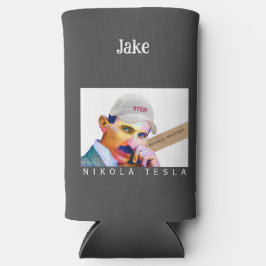 Funny Tesla Portrait Seltzer Blikjeskoeler