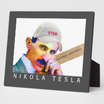 Funny Tesla Portrait Tabletop Art