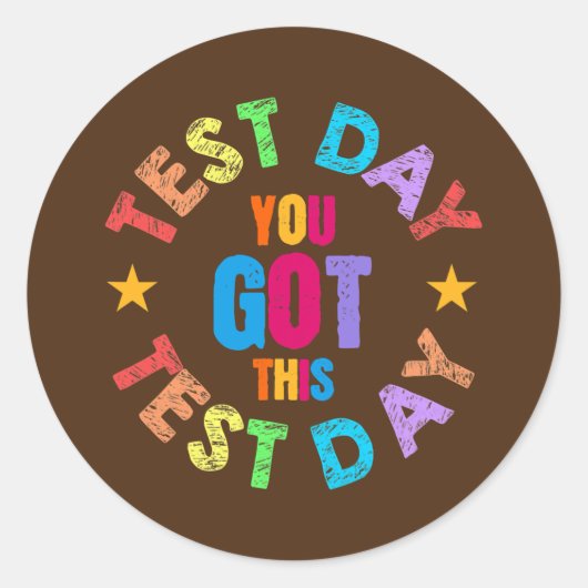 Funny Test Day Bemanner Teacher Testing Ideeën Sch Ronde Sticker (Voorkant)
