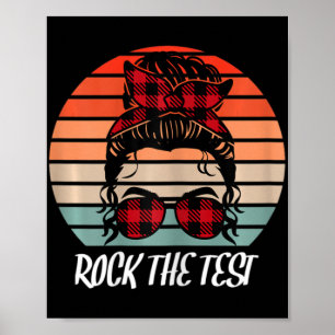 Funny Test Day Rock test Sunset Testing Day Poster