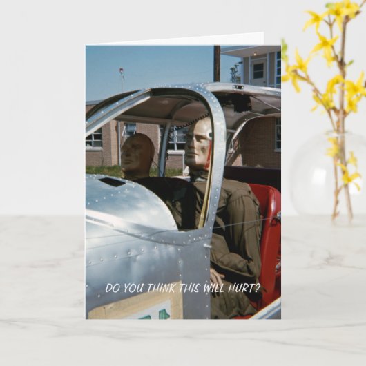 FUNNY  TEST DUMMIES MANNEQUINN DOLL PHOTO KAART (Gele Bloem)