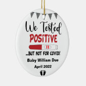 Funny Testing Positive Pregnancy Baby Verwacht Cer Keramisch Ornament (Rechts)