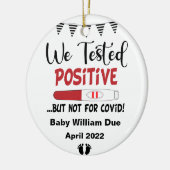 Funny Testing Positive Pregnancy Baby Verwacht Cer Keramisch Ornament (Links)
