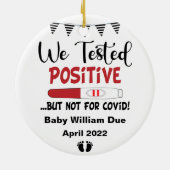Funny Testing Positive Pregnancy Baby Verwacht Cer Keramisch Ornament (Achterkant)