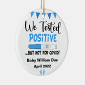 Funny Testing Positive Pregnancy Baby Verwacht Keramisch Ornament (Rechts)