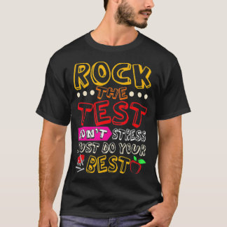 Funny Testing Teacher Rock testtest T T-shirt