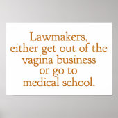 Funny Texas Abortion Laws Pro Choice Political Poster (Voorkant)